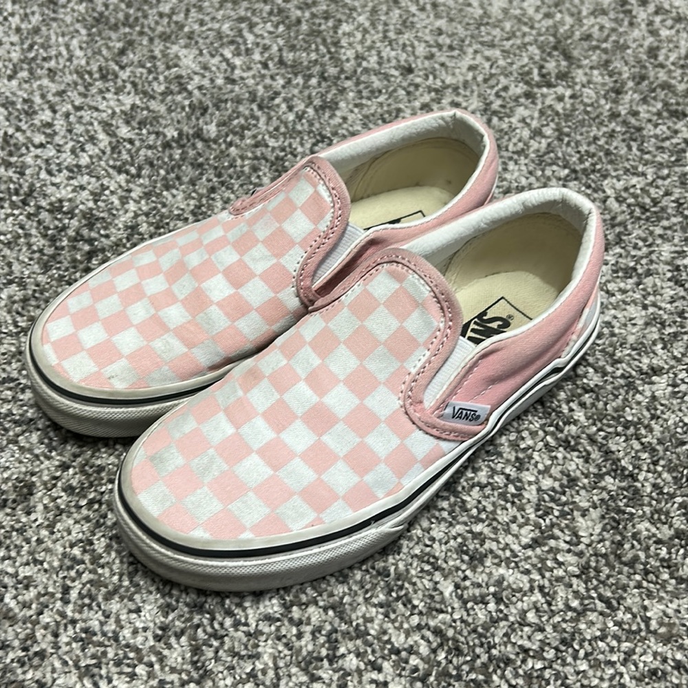 Girls pink checkered Vans